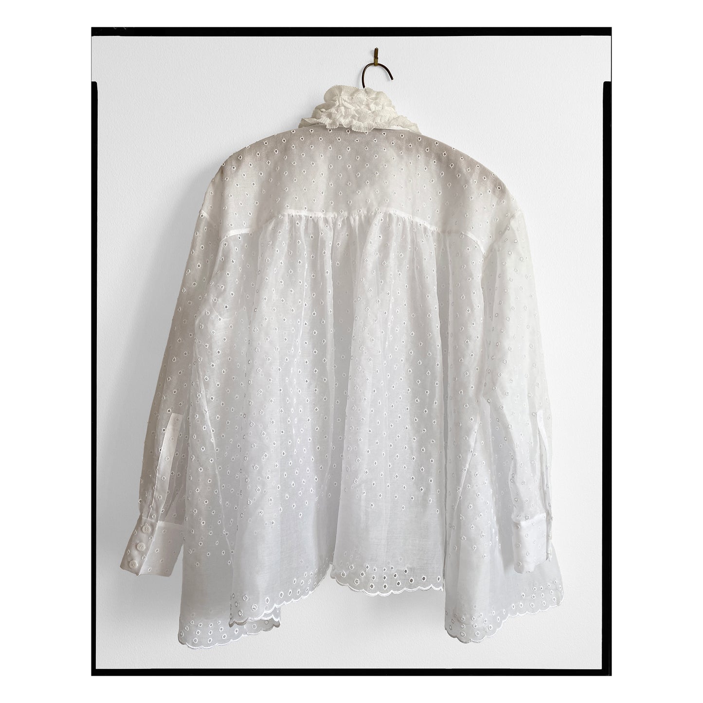White San Gallo Organdy Trapeze Shirt