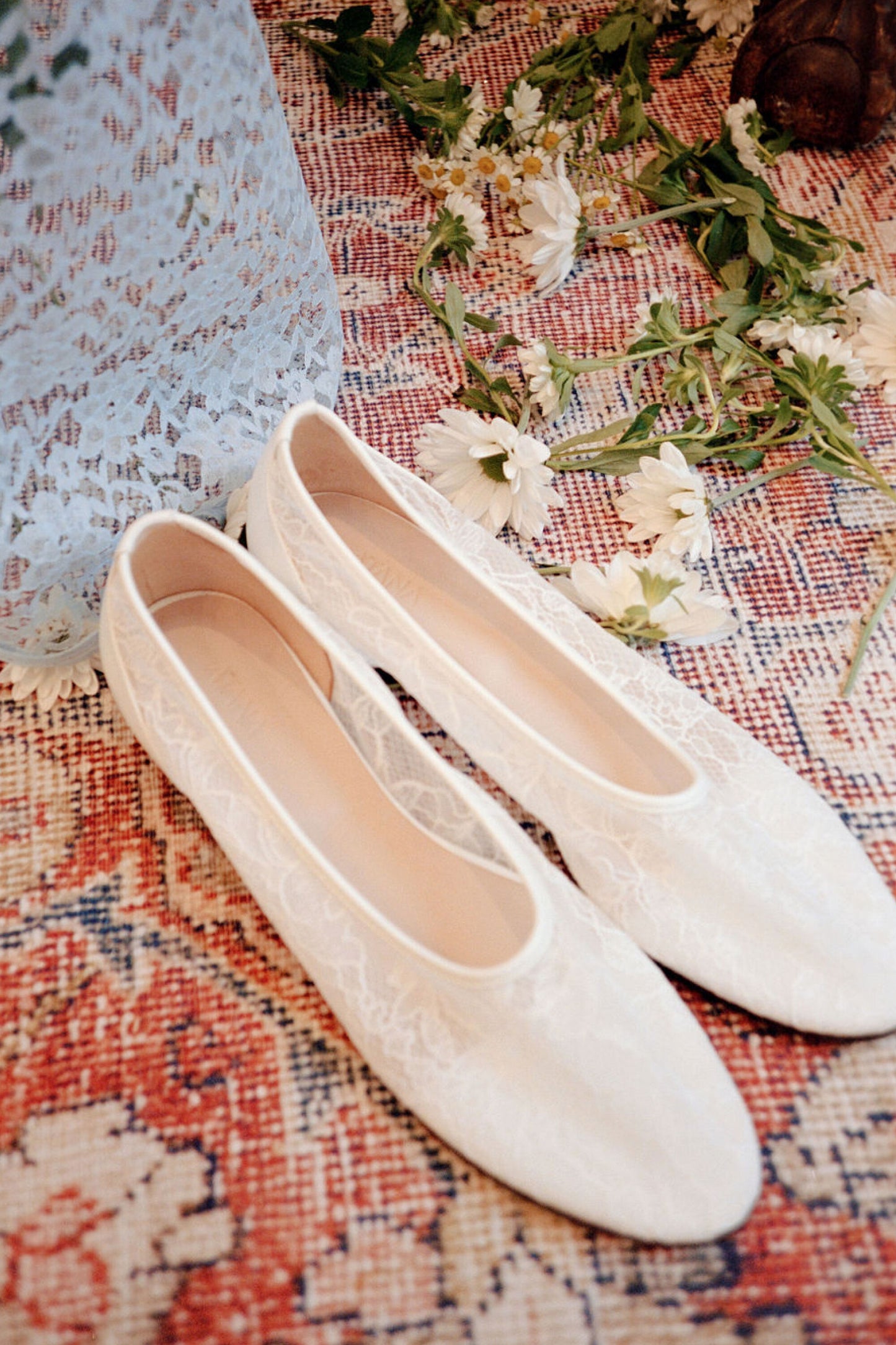 Mesh Ballerina with White Lace Embroidery