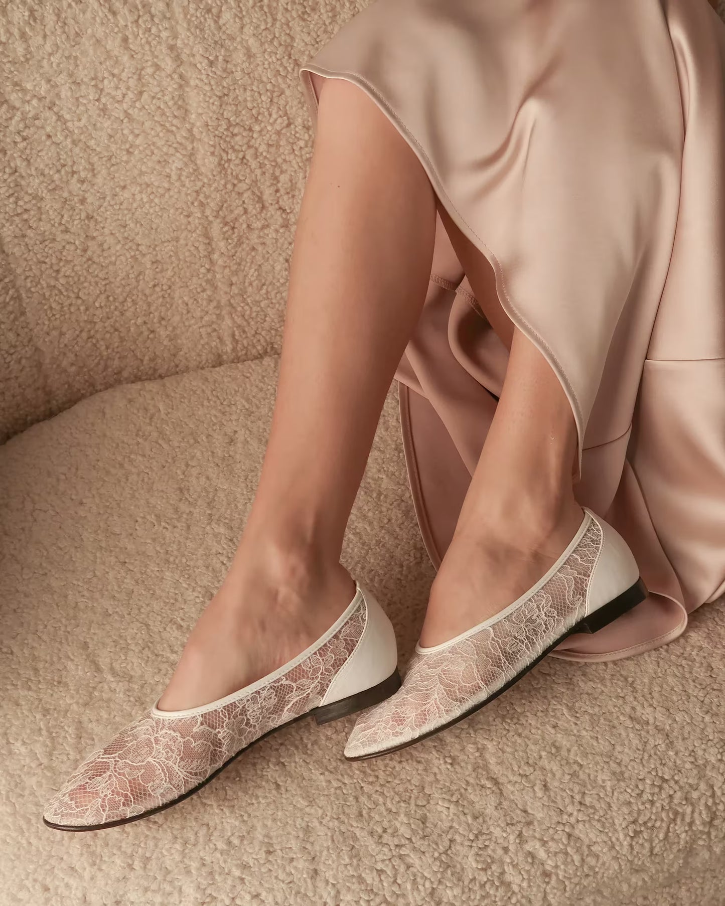 Mesh Ballerina with White Lace Embroidery