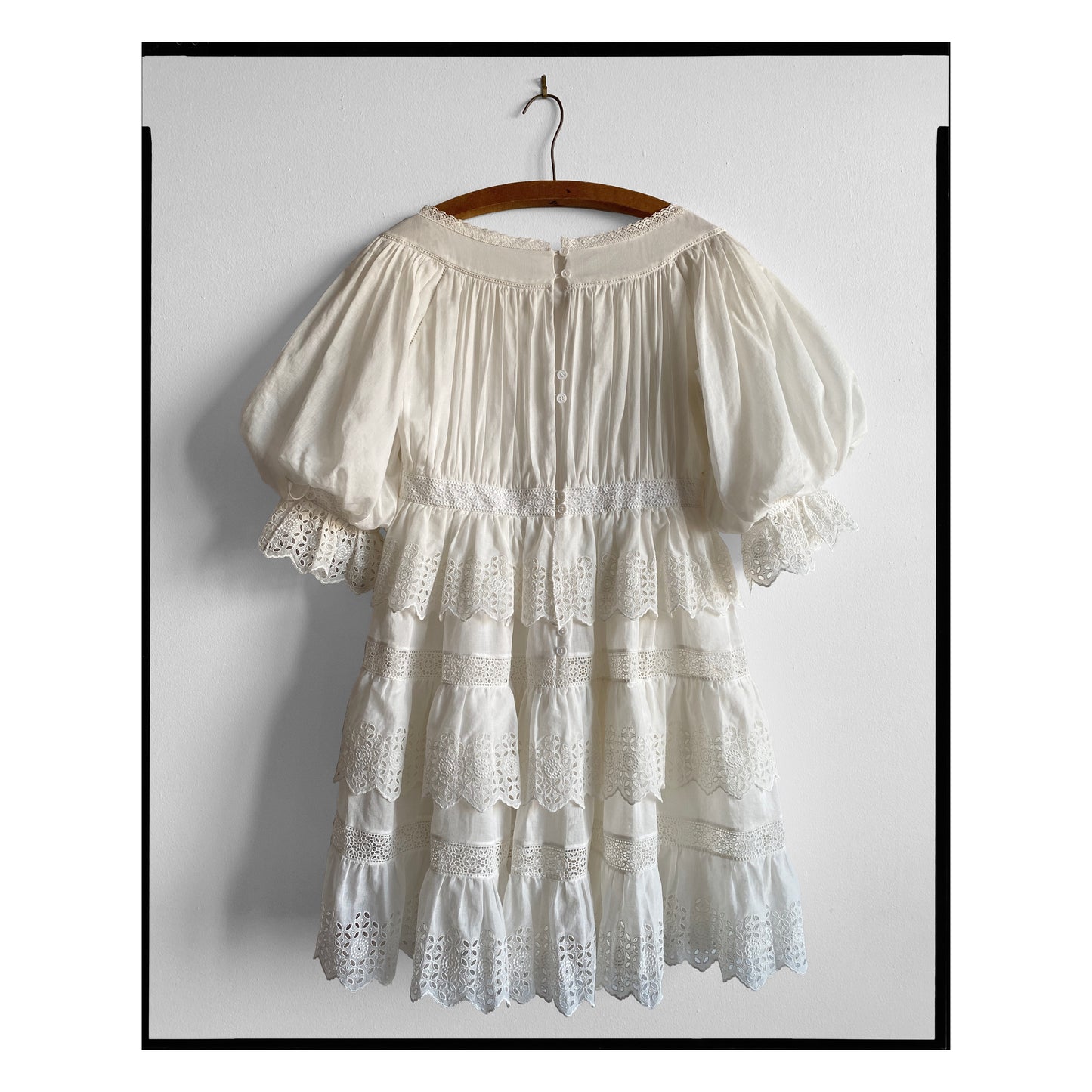 Ivory Broderie Anglaise Mini Tiered Dress